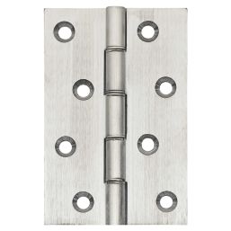 Satin Chrome  Double Phosphor Bronze Washered Butt Hinges 101mm x 67mm 2 Pack