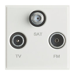 Contactum Media Modular Coaxial TV / FM & Satellite Socket White