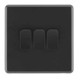 Arlec  10A 3-Gang 2-Way Light Switch  Black
