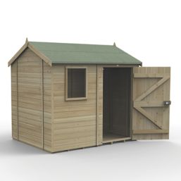 Forest Timberdale 8' x 6' 6" (Nominal) Reverse Apex Tongue & Groove Timber Shed with Base