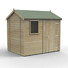 Forest Timberdale 8' x 6' 6" (Nominal) Reverse Apex Tongue & Groove Timber Shed with Base