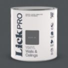 LickPro  2.5Ltr Black 01 Vinyl Matt Emulsion  Paint