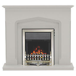 Be Modern Bramwell Electric Fireplace Grey Painted-Effect 1142mm x 300mm x 1016mm