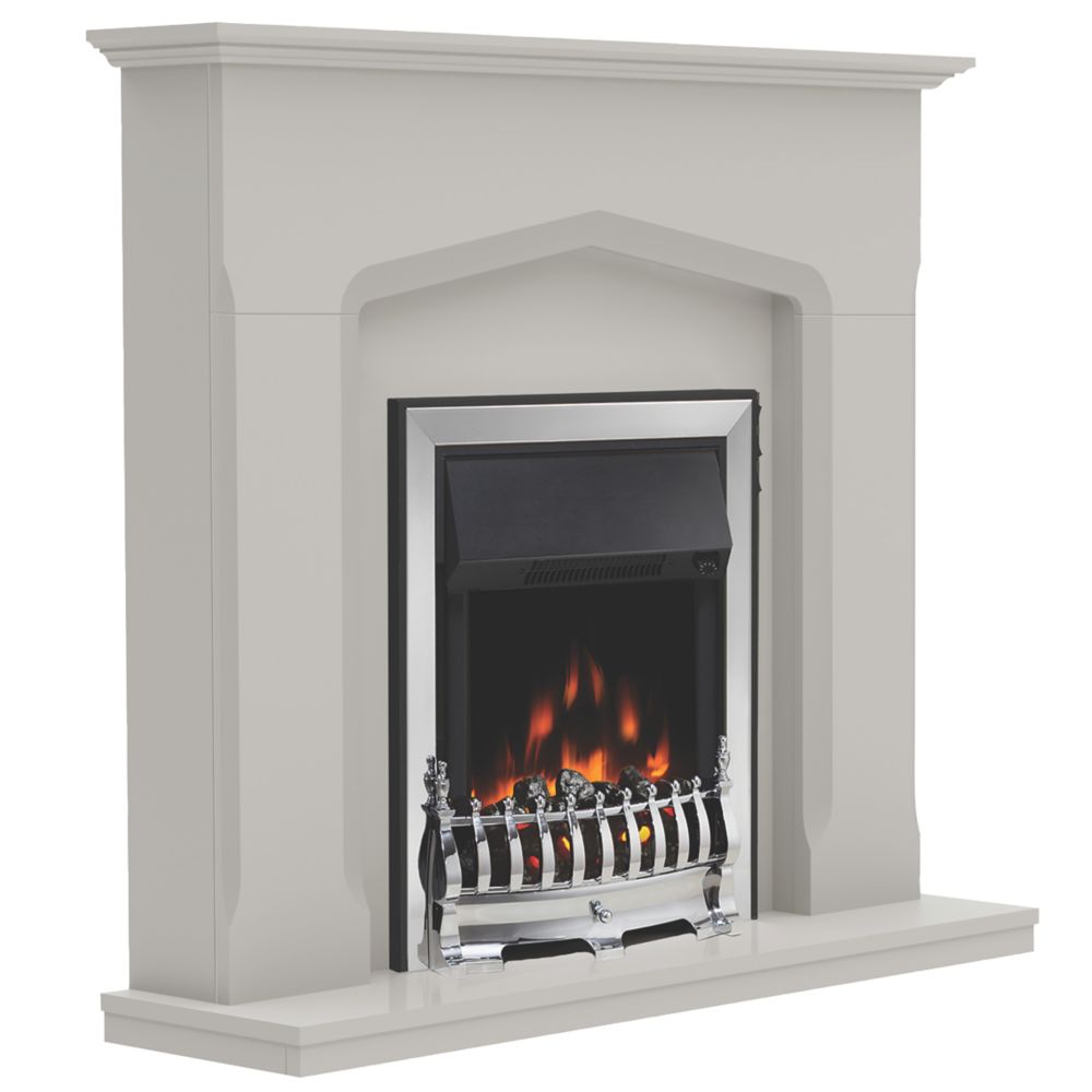 Be Modern Bramwell Electric Fireplace Grey PaintedEffect 1142mm x