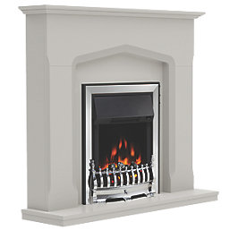 Be Modern Bramwell Electric Fireplace Grey Painted-Effect 1142mm x 300mm x 1016mm