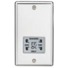 Knightsbridge  2-Gang Dual Voltage Shaver Socket 115 V / 230V Polished Chrome with Colour-Matched Inserts