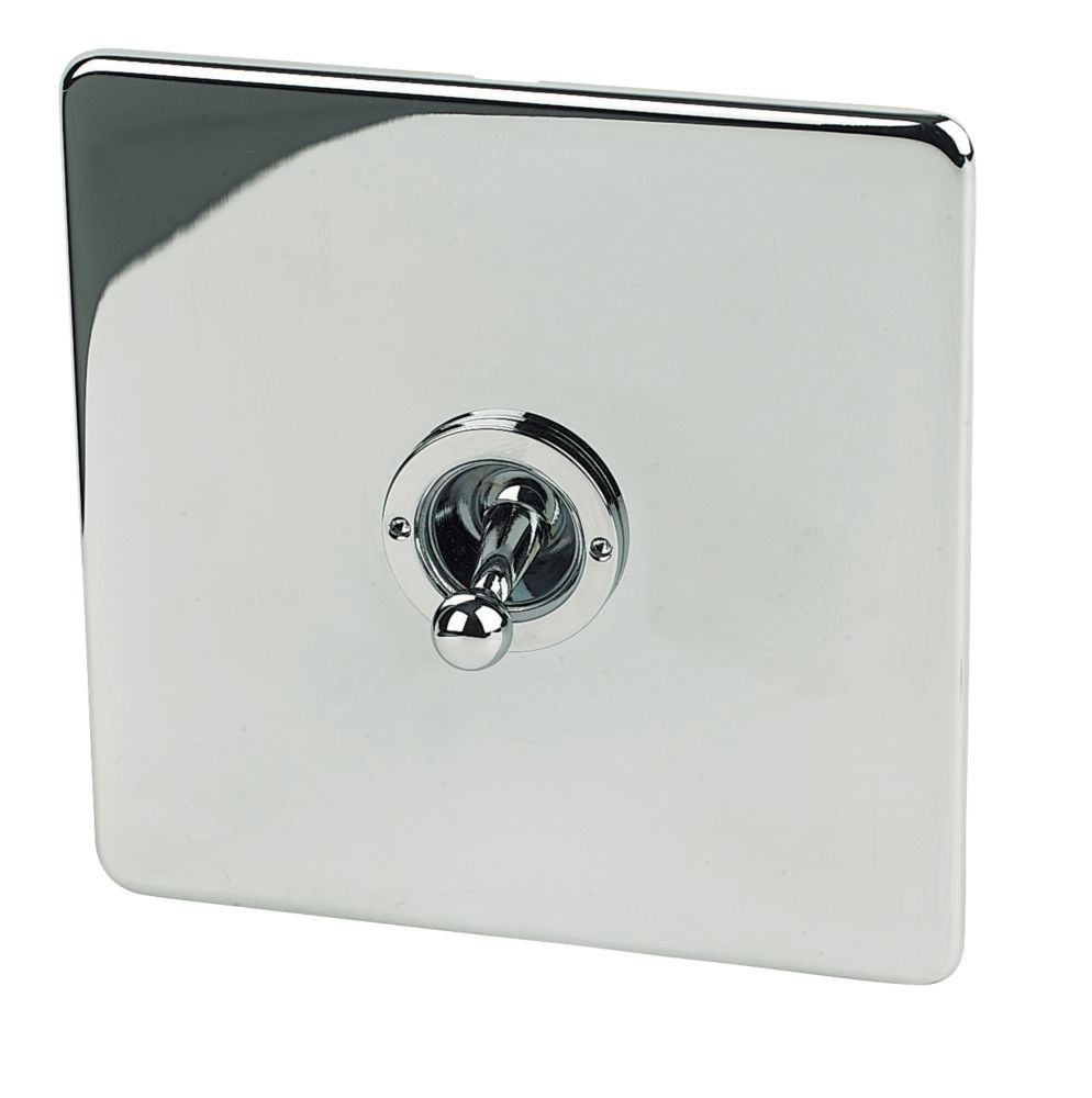 Crabtree Platinum 10AX 1-Gang 2-Way Toggle Switch  Polished Chrome