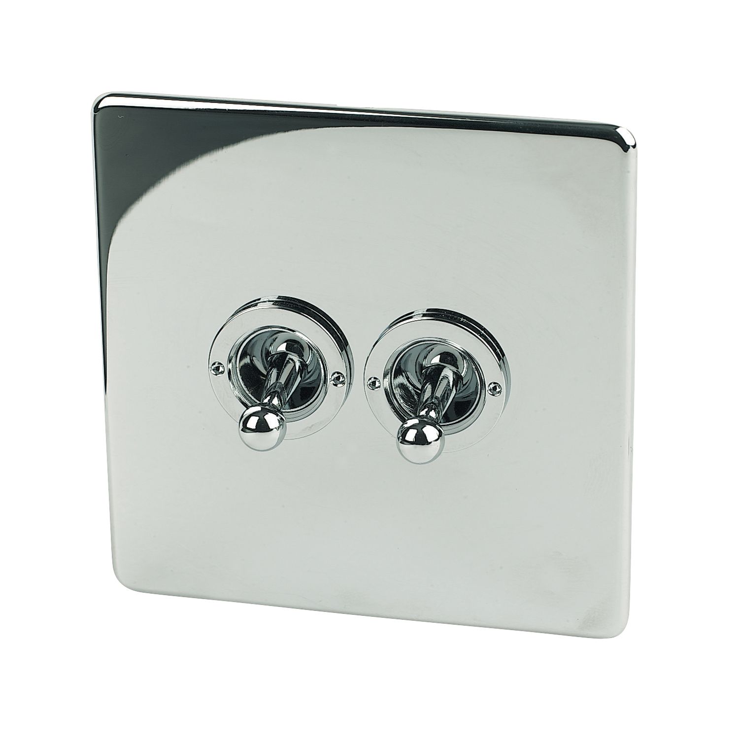 Crabtree Platinum 10AX 2-Gang 2-Way Toggle Switch Polished Chrome (42421)