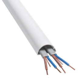 D-Line PVC White Mini Trunking 30mm x 15mm x 2m