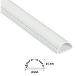 D-Line PVC White Mini Trunking 30mm x 15mm x 2m