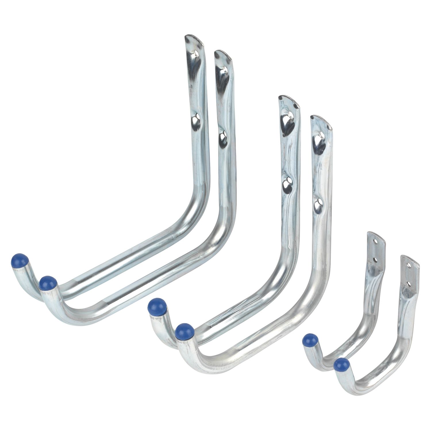 Smith & Locke Light Duty Storage Hooks Zinc-Plated/Blue Tips 6 Pcs (4247J)