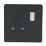 Varilight  13AX 1-Gang DP Switched Plug Socket Jet Black  with Black Inserts