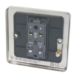 Hager Sollysta WRPS16BSB 10A 1-Gang Intermediate Switch Brushed Steel with Black Inserts