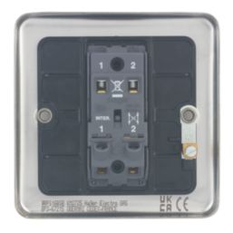 Hager Sollysta WRPS16BSB 10A 1-Gang Intermediate Switch Brushed Steel with Black Inserts