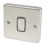 Hager Sollysta WRPS16BSB 10A 1-Gang Intermediate Switch Brushed Steel with Black Inserts