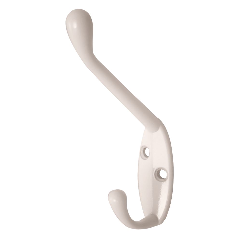 Smith Locke Hat Coat Hook White 90mm Screwfix