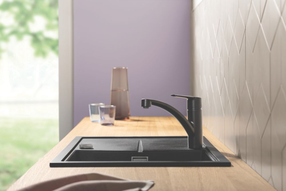 Grohe QuickFix Start Low Spout Kitchen Tap Matt Black Screwfix   424KN A3