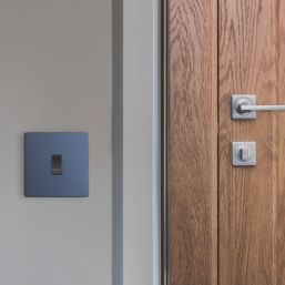 British General Evolve 10A 1-Gang 1-Way Press Switch Blue with Black Inserts