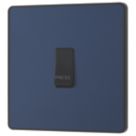 British General Evolve 10A 1-Gang 1-Way Press Switch Blue with Black Inserts
