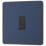 British General Evolve 10A 1-Gang 1-Way Press Switch Blue with Black Inserts