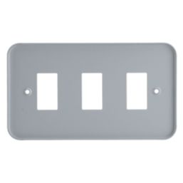 Contactum  3-Module Grid Metal Clad Faceplate