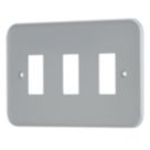 Contactum  3-Module Grid Metal Clad Faceplate