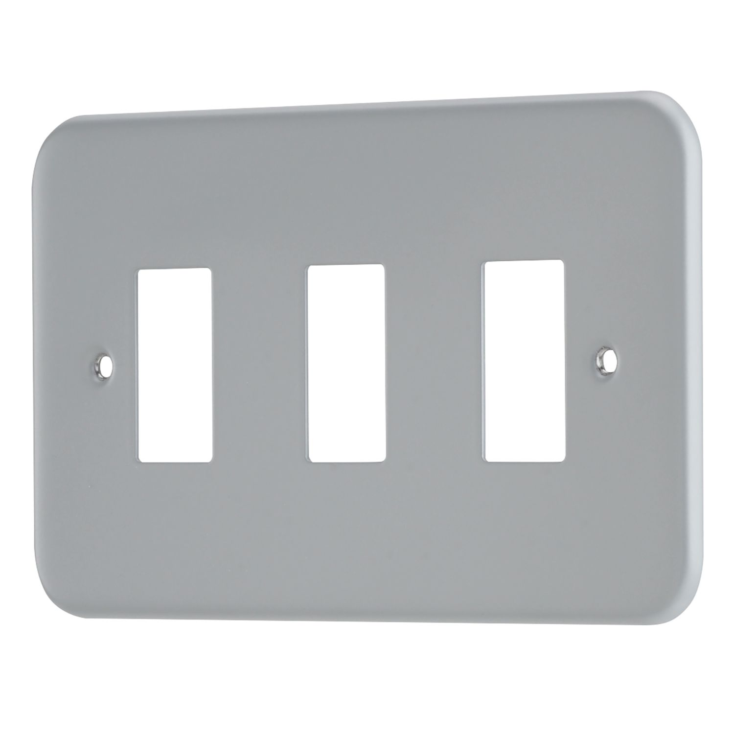 Contactum 3-Module Grid Metal Clad Faceplate (424RK)