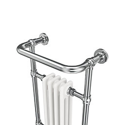 Flomasta Vienne 3-Column Steel Towel Radiator 952mm x 479mm White / Chrome 907BTU