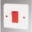 Crabtree Capital 45A 1-Gang DP Cooker Switch White