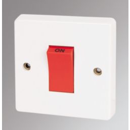 Crabtree Capital 45A 1-Gang DP Cooker Switch White