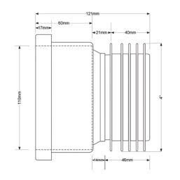 McAlpine  Push-Fit Single Socket Drain Connector Black 110mm