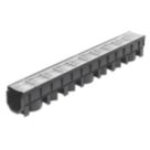 FloPlast FloDrain Channel Drain & Galvanised Grate Silver 115mm x 1m