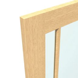 Green & Taylor Worcester 3-Clear Light Unfinished Oak Wooden 3-Panel Internal Glazed Door 1981mm x 838mm