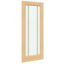 Green & Taylor Worcester 3-Clear Light Unfinished Oak Wooden 3-Panel Internal Glazed Door 1981mm x 838mm