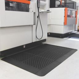 COBA Fatigue-Lock Female Edge Workplace Safety Matting Black 150mm x 0.5m 4 Pack