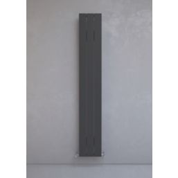 Kudox AluLite Flat 1800mm x 280mm 2337BTU Black Vertical Designer Radiator