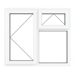 Crystal  Left-Hand & Top Opening Clear Triple-Glazed Casement White uPVC Window 1190mm x 1190mm