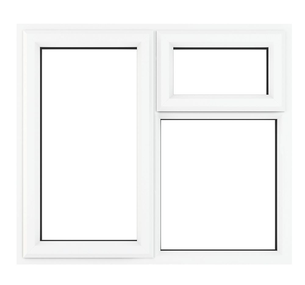 Crystal Left-Hand & Top Opening Clear Triple-Glazed Casement White uPVC ...