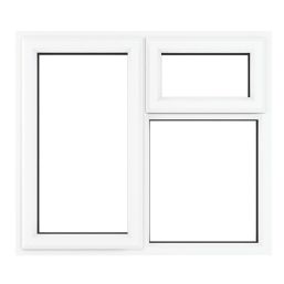 Crystal  Left-Hand & Top Opening Clear Triple-Glazed Casement White uPVC Window 1190mm x 1190mm