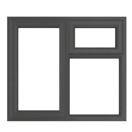 Crystal  Left-Hand & Top Opening Clear Double-Glazed Casement Anthracite Grey uPVC Window 1190mm x 1190mm