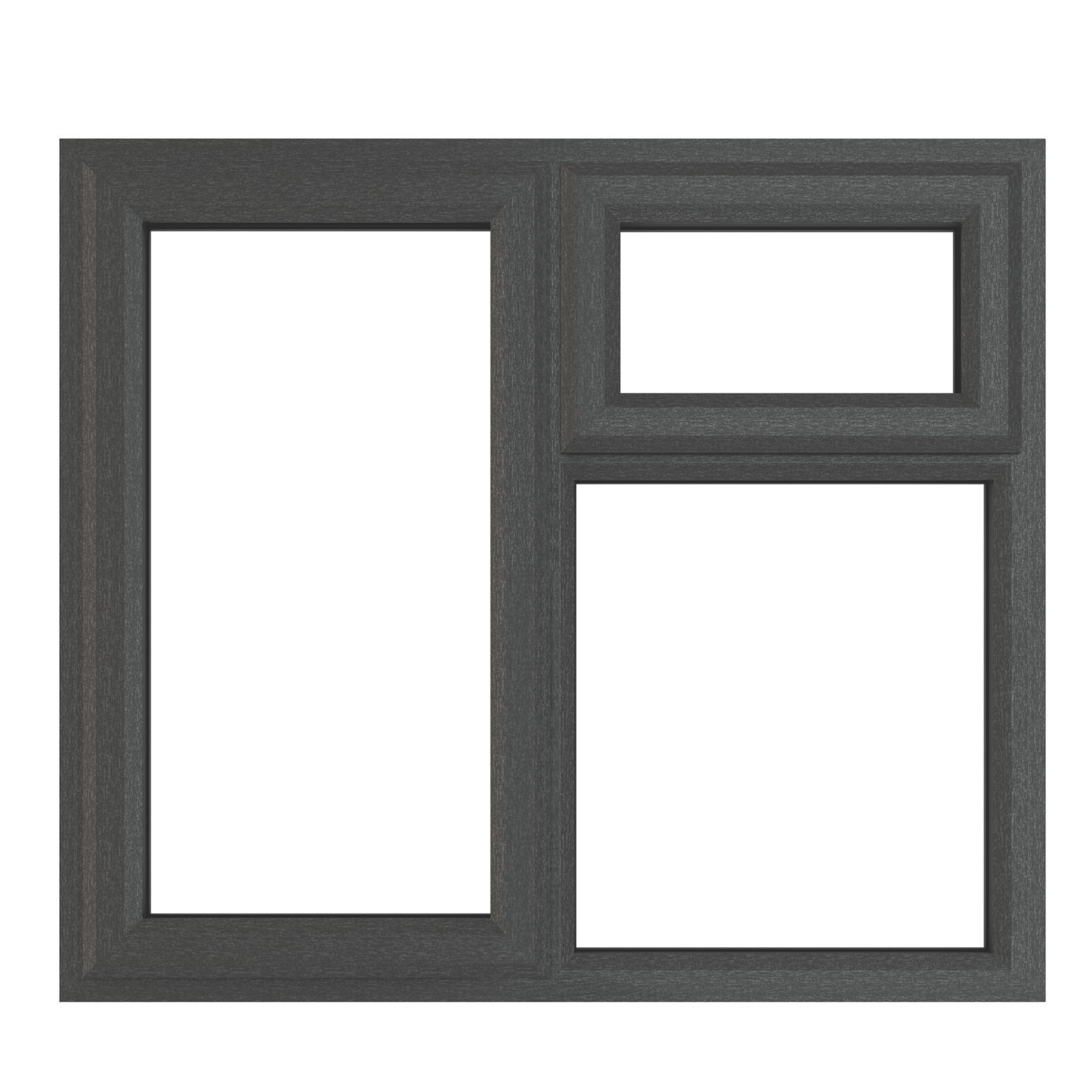 Crystal Left-Hand & Top Opening Clear Double-Glazed Casement Anthracite Grey uPVC Window 1190mm x 1190mm (425JP)