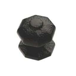 Designer Levers Octagonal Door Knob Black 63mm