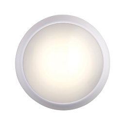 LAP Amazon Indoor & Outdoor Maintained Emergency Round LED Bulkhead Gloss White 16W 1200lm