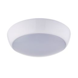 LAP Amazon Indoor & Outdoor Maintained Emergency Round LED Bulkhead Gloss White 16W 1200lm