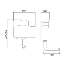 Tavistock Eddy Comfort Height Concealed Cistern with Flush Button 3/6Ltr