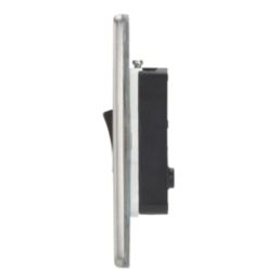 Contactum Lyric 10AX 1-Gang Intermediate Switch Brushed Steel with White Inserts