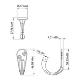 Essentials Single Hook Polished Chrome 46mm 5 Pack
