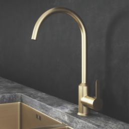 ETAL Entice Single Lever Mono Mixer Kitchen Tap Brushed Brass