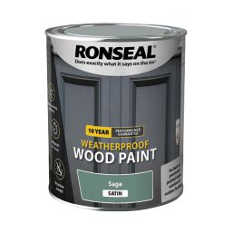 Ronseal 10-Year Exterior Wood Paint Satin Sage 750ml