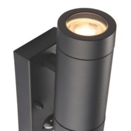 Saxby Odyssey Outdoor Twin Wall Light With PIR Sensor Satin Black